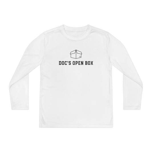 Youth Long Sleeve Tee — "Doc's Open Box" Logo with #GotItAtDocs Back