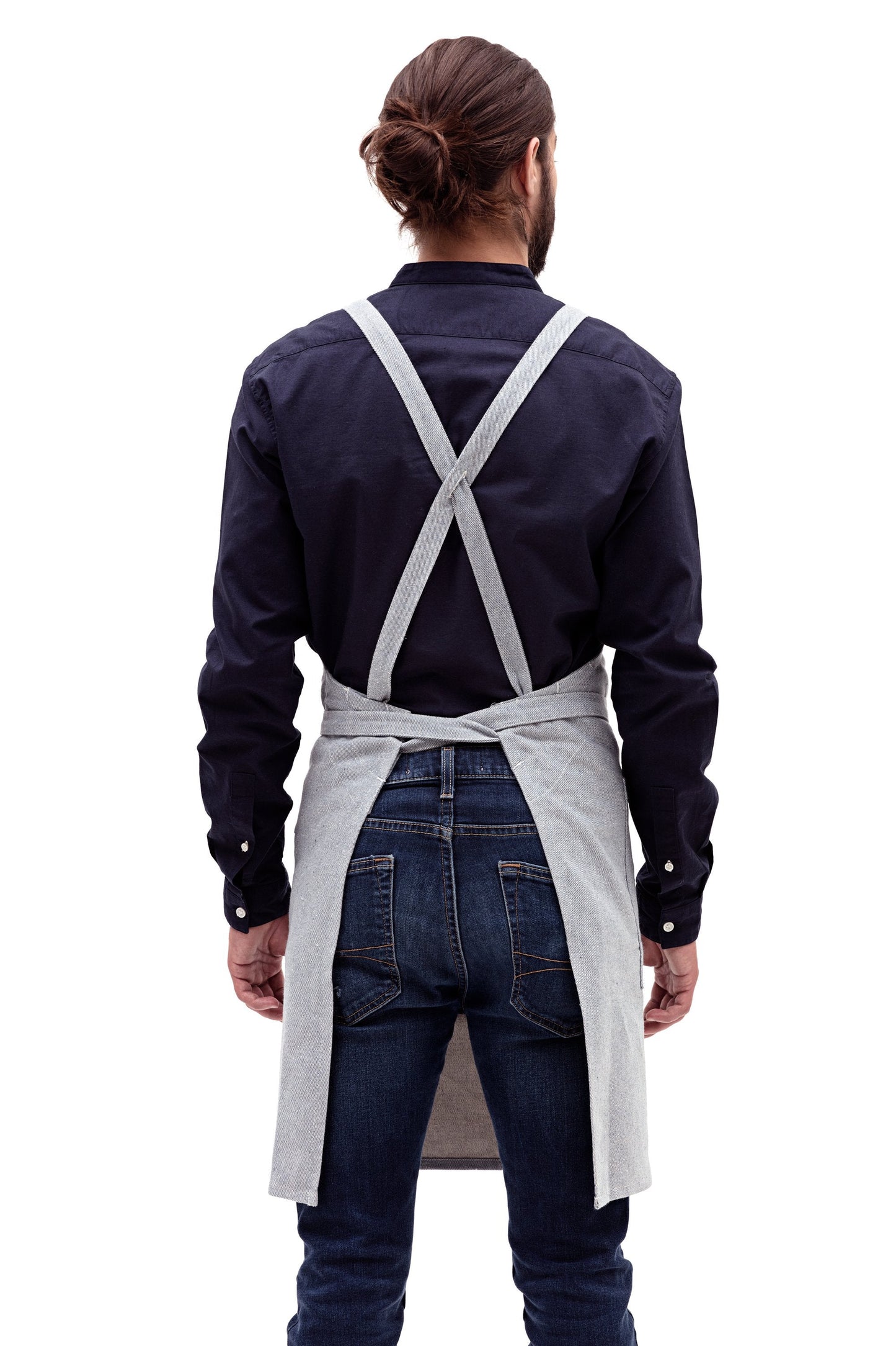 Crossback Apron - Denim-4