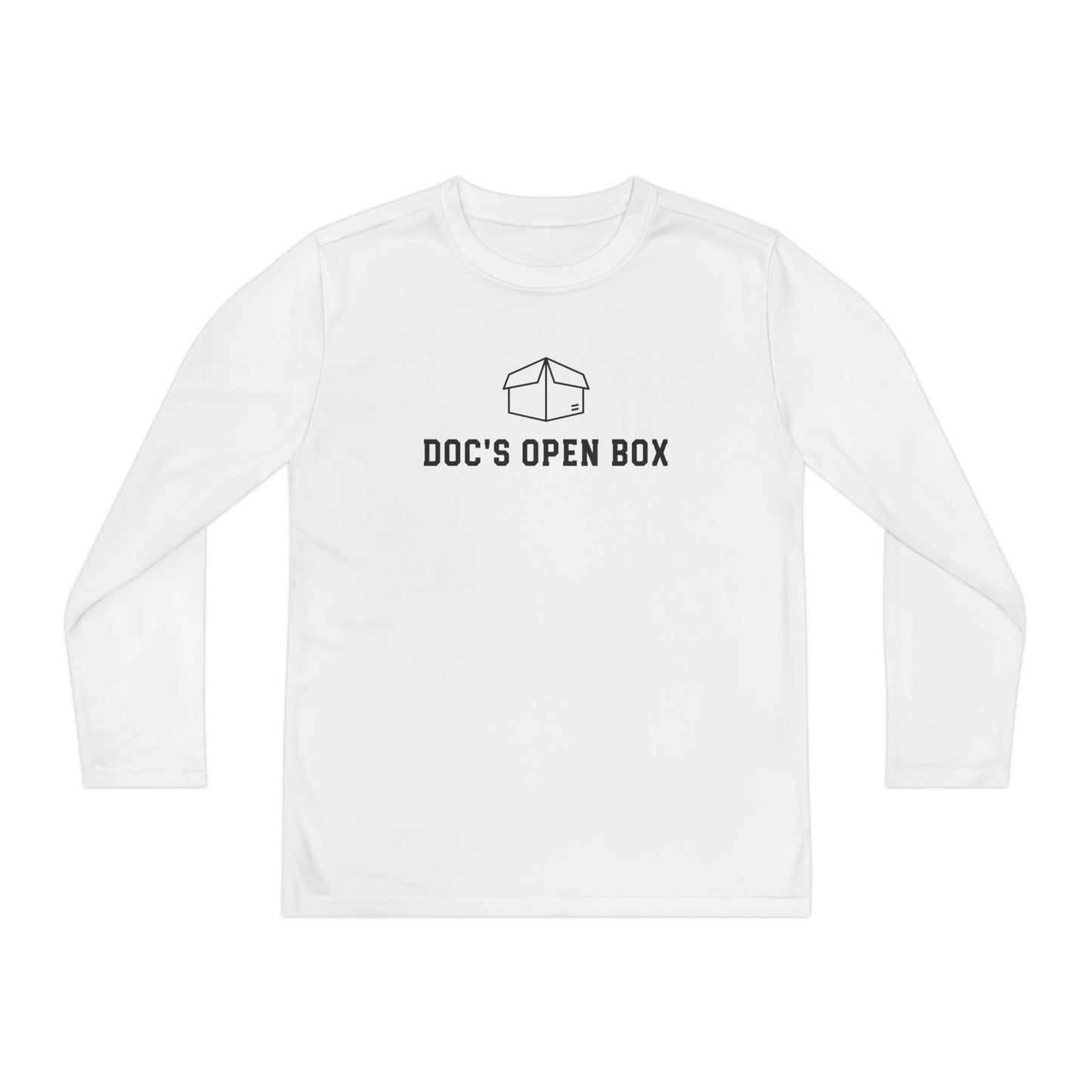 Youth Long Sleeve Tee — "Doc's Open Box" Logo with #GotItAtDocs Back