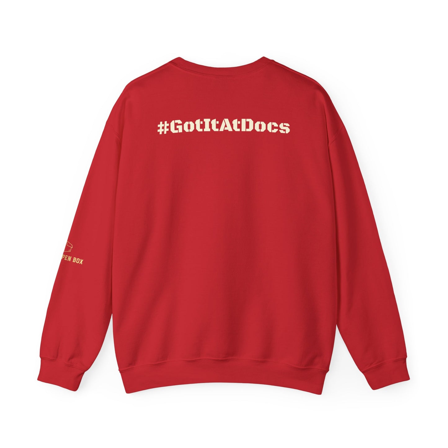 Crewneck Sweatshirt — "Resting Grinch Face" Front & #GotItAtDocs Back Holiday Pullover