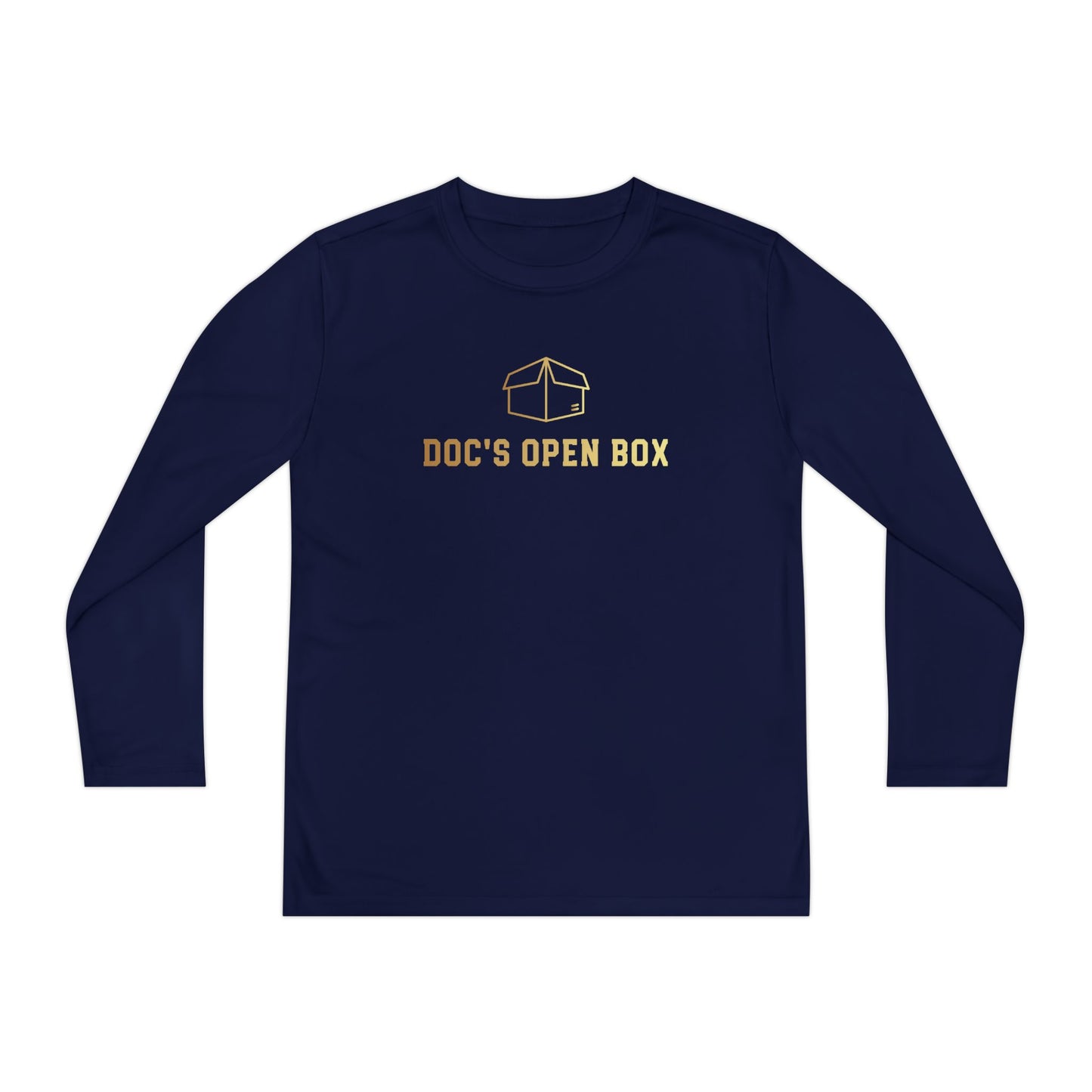 Youth Long Sleeve Tee — "Doc's Open Box" Logo with #GotItAtDocs Back