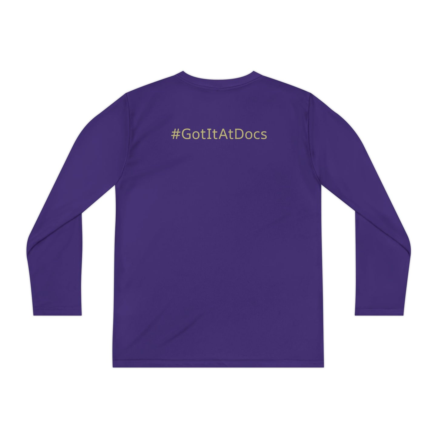 Youth Long Sleeve Tee — "Doc's Open Box" Logo with #GotItAtDocs Back