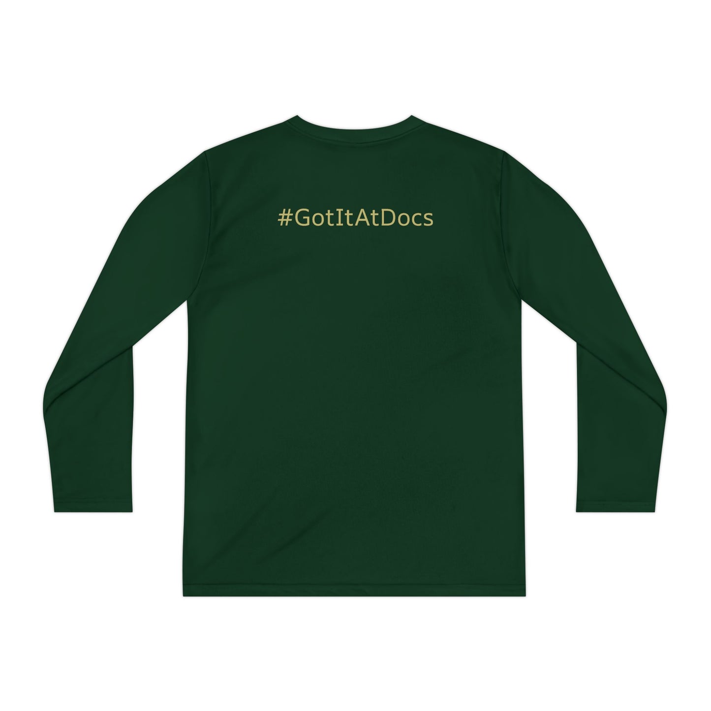 Youth Long Sleeve Tee — "Doc's Open Box" Logo with #GotItAtDocs Back