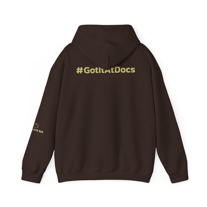 Doc's Open Box Hoodie — Gold Logo Pullover