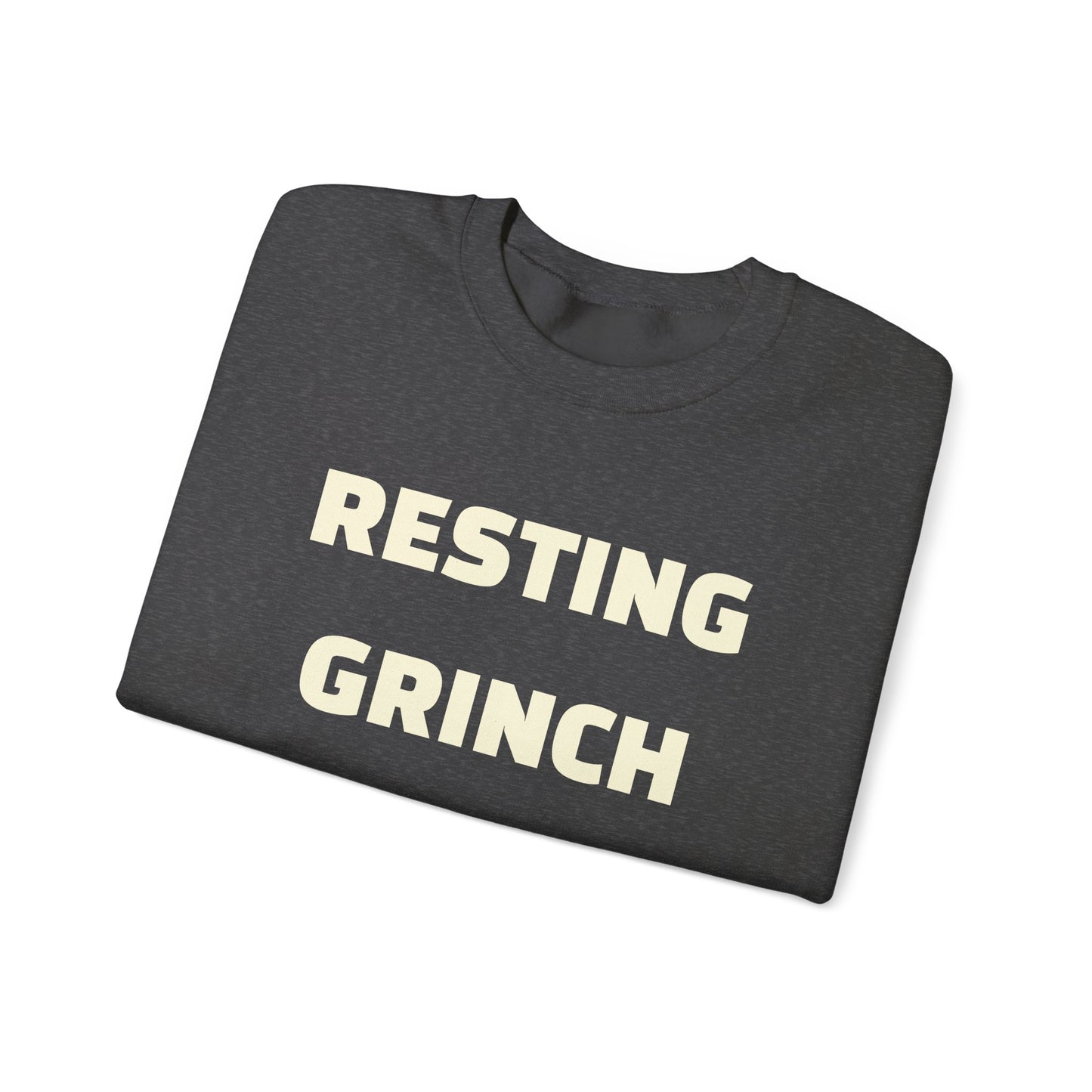 Crewneck Sweatshirt — "Resting Grinch Face" Front & #GotItAtDocs Back Holiday Pullover