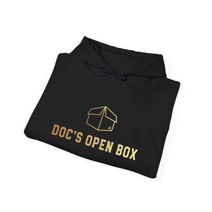 Doc's Open Box Hoodie — Gold Logo Pullover