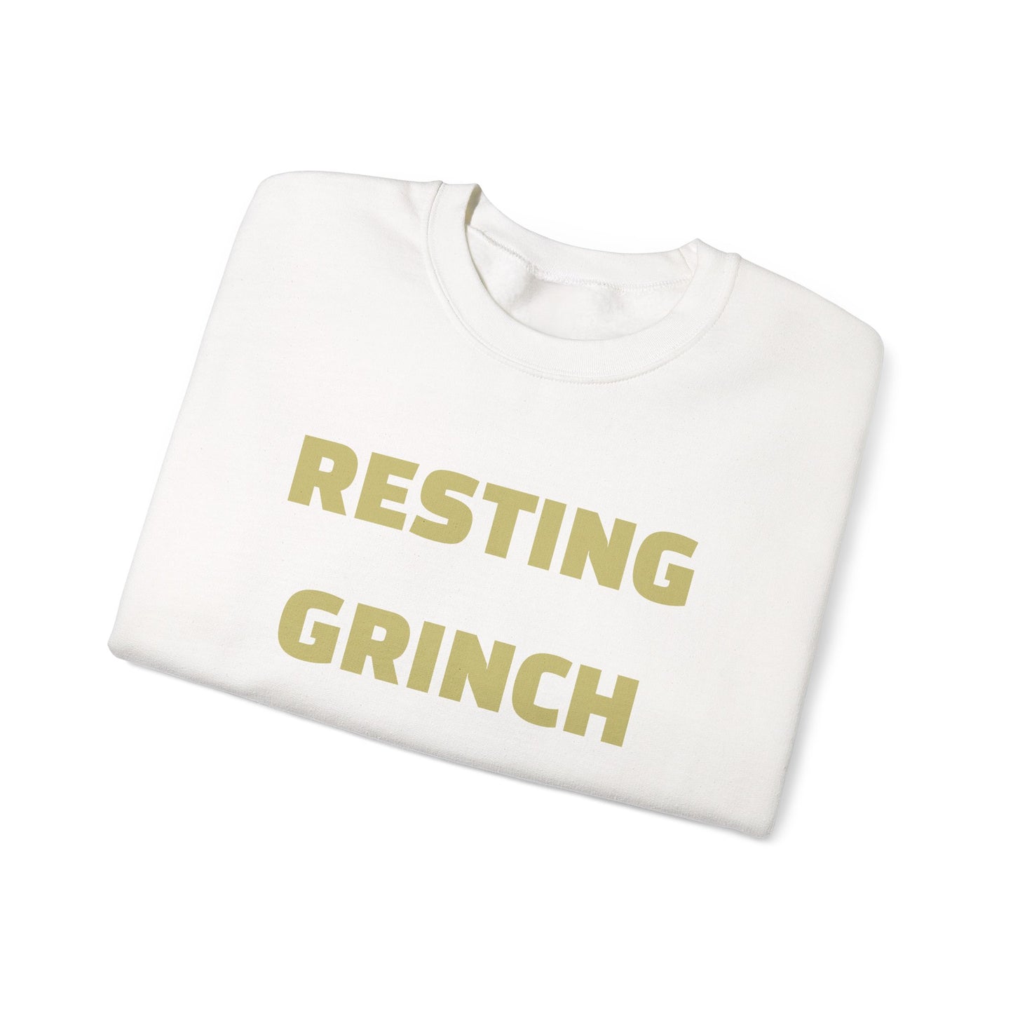 Crewneck Sweatshirt — "Resting Grinch Face" Front & #GotItAtDocs Back Holiday Pullover