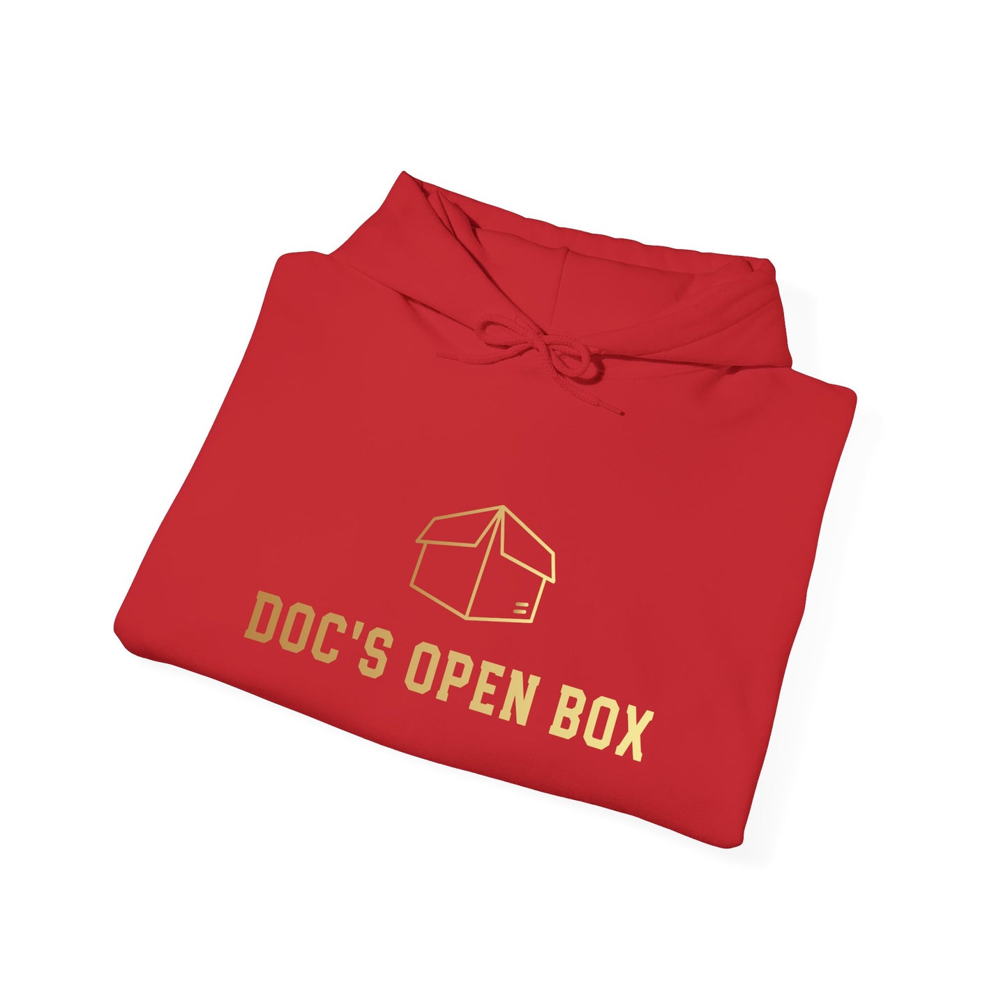 Doc's Open Box Hoodie — Gold Logo Pullover