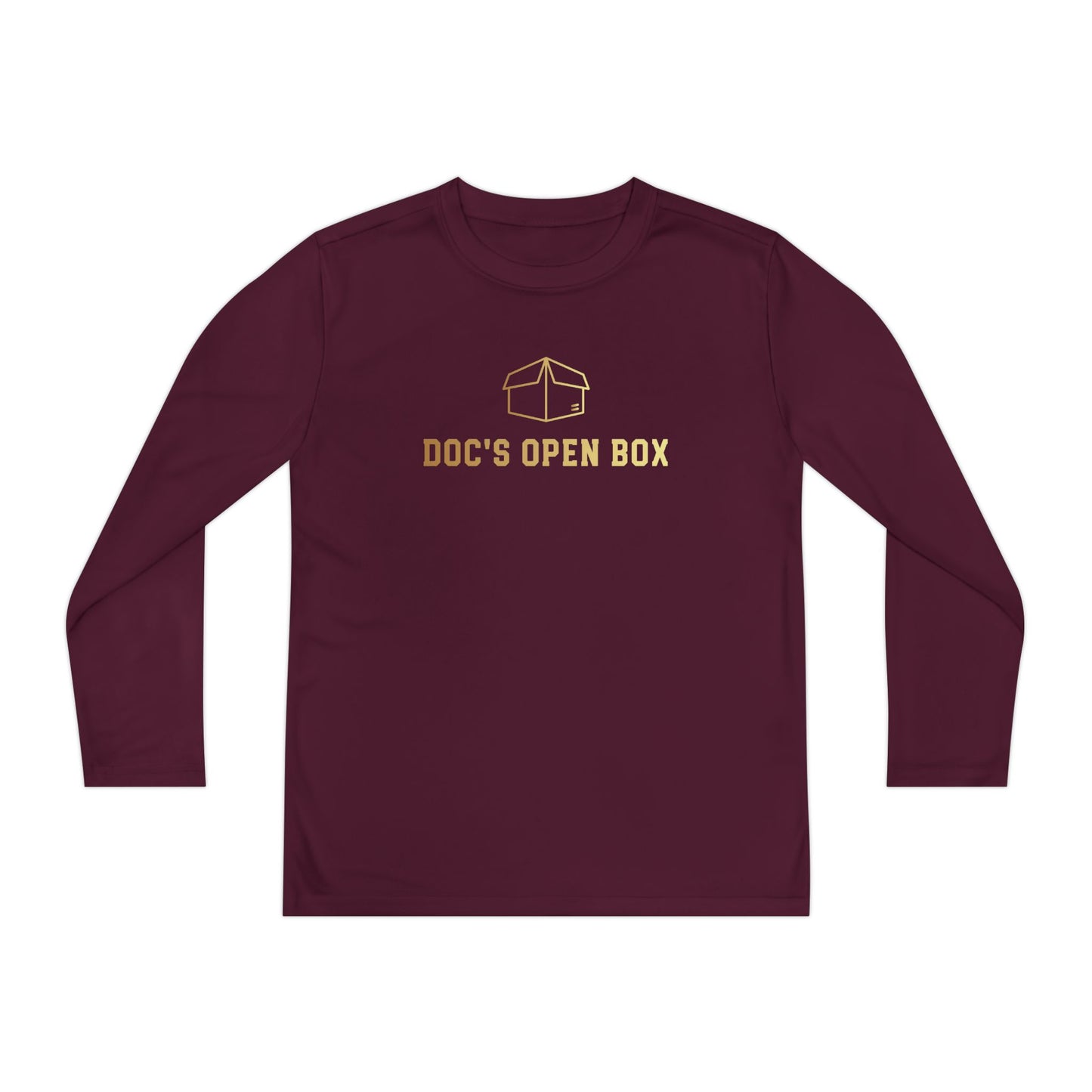 Youth Long Sleeve Tee — "Doc's Open Box" Logo with #GotItAtDocs Back