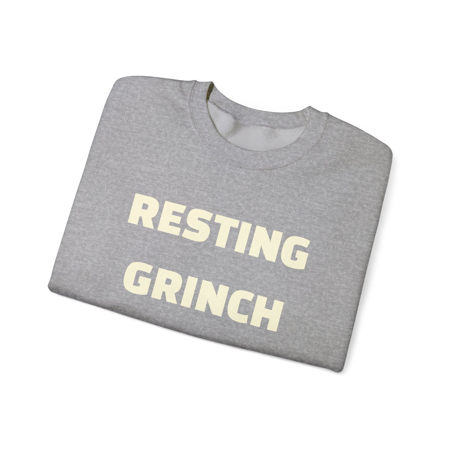 Crewneck Sweatshirt — "Resting Grinch Face" Front & #GotItAtDocs Back Holiday Pullover
