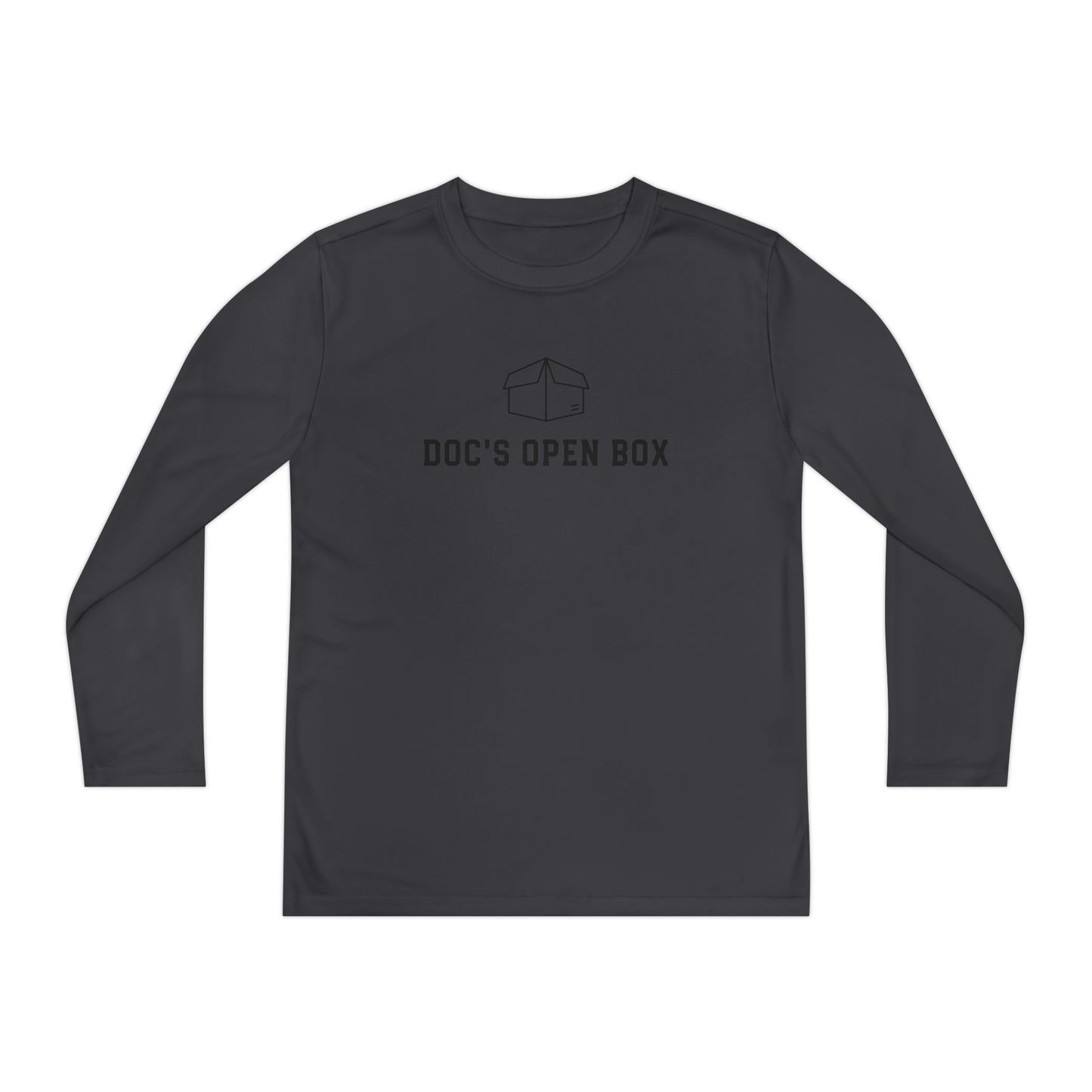 Youth Long Sleeve Tee — "Doc's Open Box" Logo with #GotItAtDocs Back