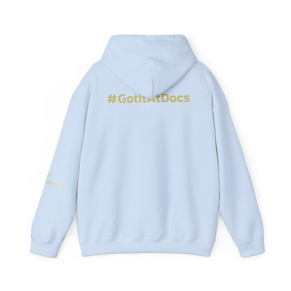 Doc's Open Box Hoodie — Gold Logo Pullover