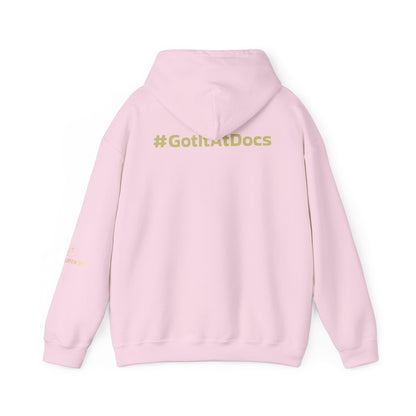 Doc's Open Box Hoodie — Gold Logo Pullover