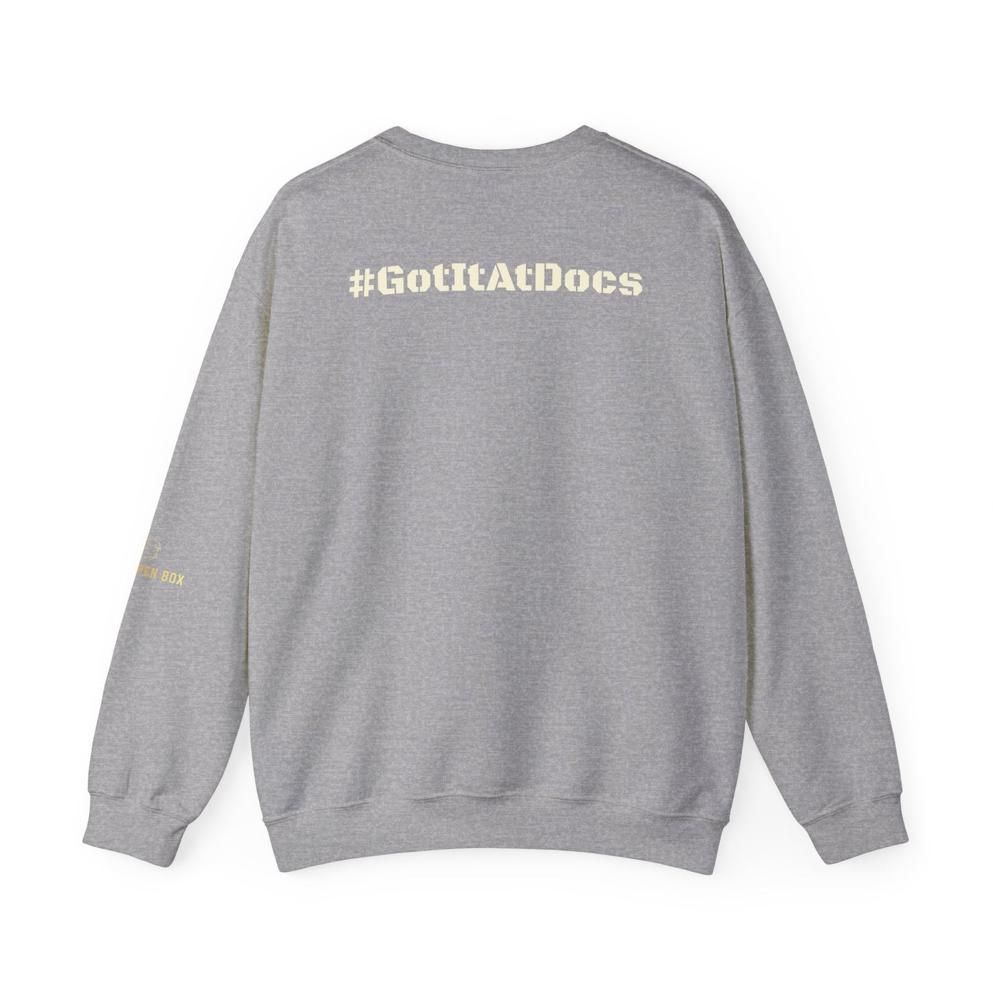 Crewneck Sweatshirt — "Resting Grinch Face" Front & #GotItAtDocs Back Holiday Pullover