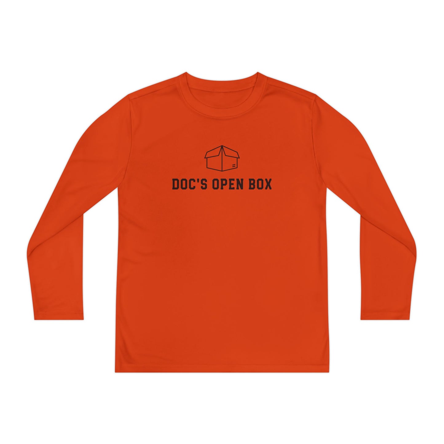 Youth Long Sleeve Tee — "Doc's Open Box" Logo with #GotItAtDocs Back