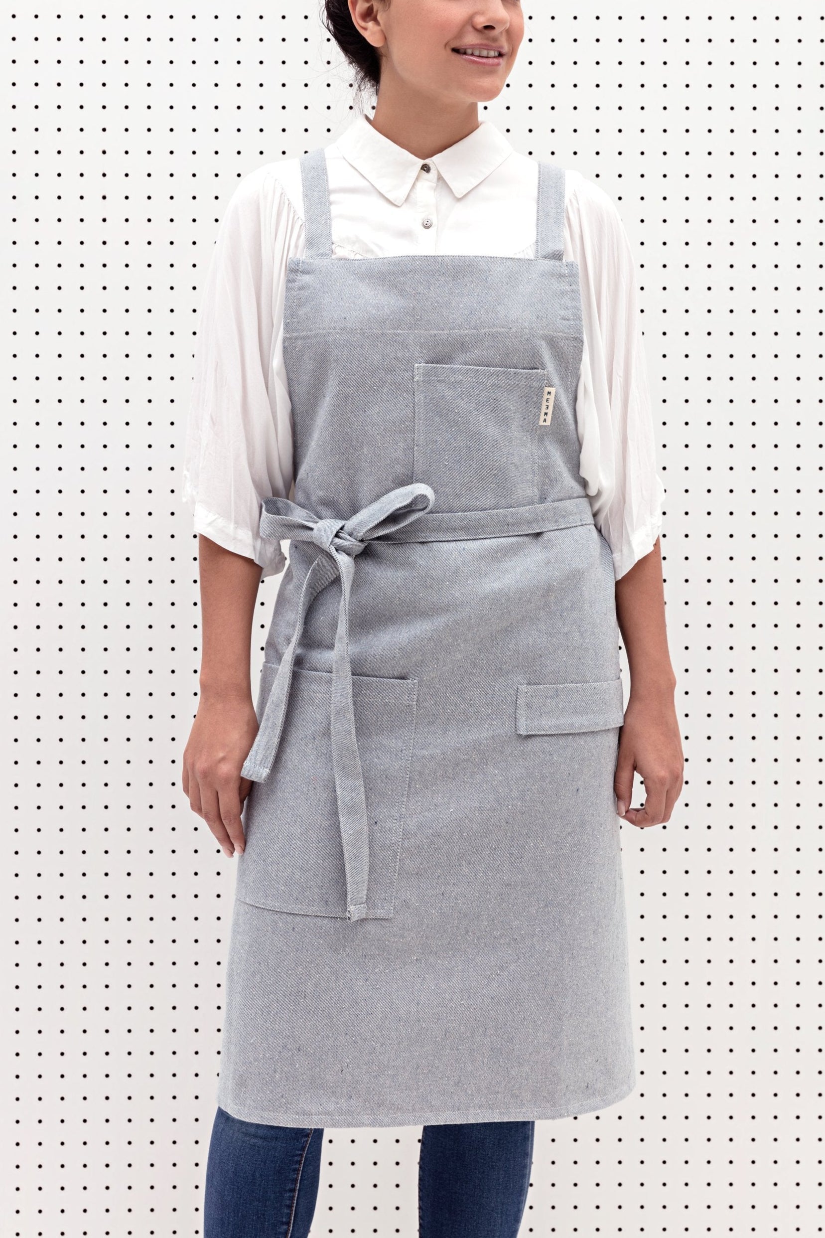 Crossback Apron - Denim-0