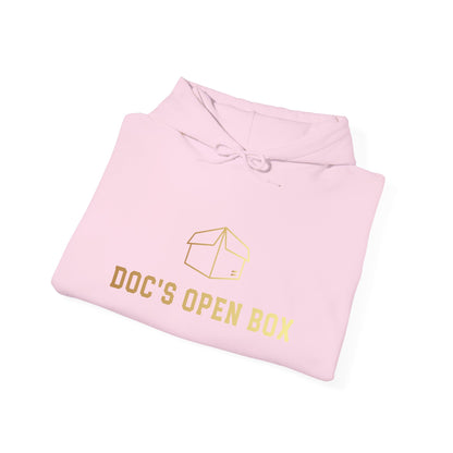 Doc's Open Box Hoodie — Gold Logo Pullover