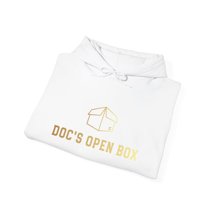 Doc's Open Box Hoodie — Gold Logo Pullover