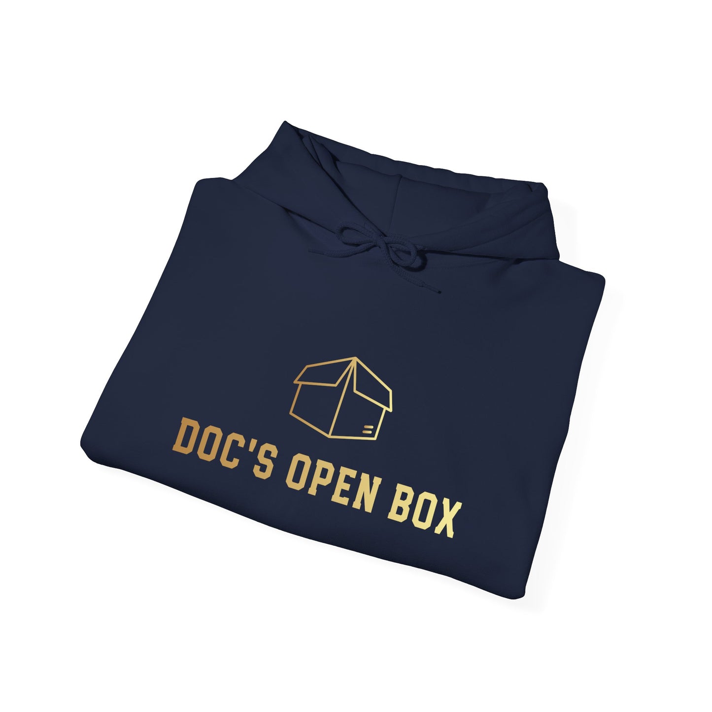 Doc's Open Box Hoodie — Gold Logo Pullover