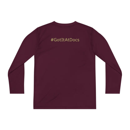 Youth Long Sleeve Tee — "Doc's Open Box" Logo with #GotItAtDocs Back