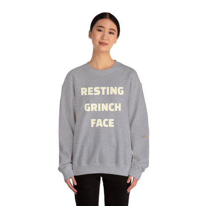 Crewneck Sweatshirt — "Resting Grinch Face" Front & #GotItAtDocs Back Holiday Pullover