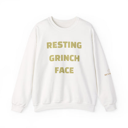 Crewneck Sweatshirt — "Resting Grinch Face" Front & #GotItAtDocs Back Holiday Pullover