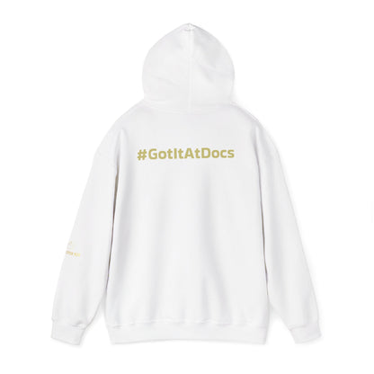 Doc's Open Box Hoodie — Gold Logo Pullover