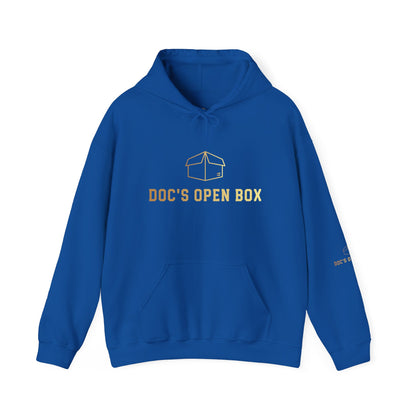 Doc's Open Box Hoodie — Gold Logo Pullover