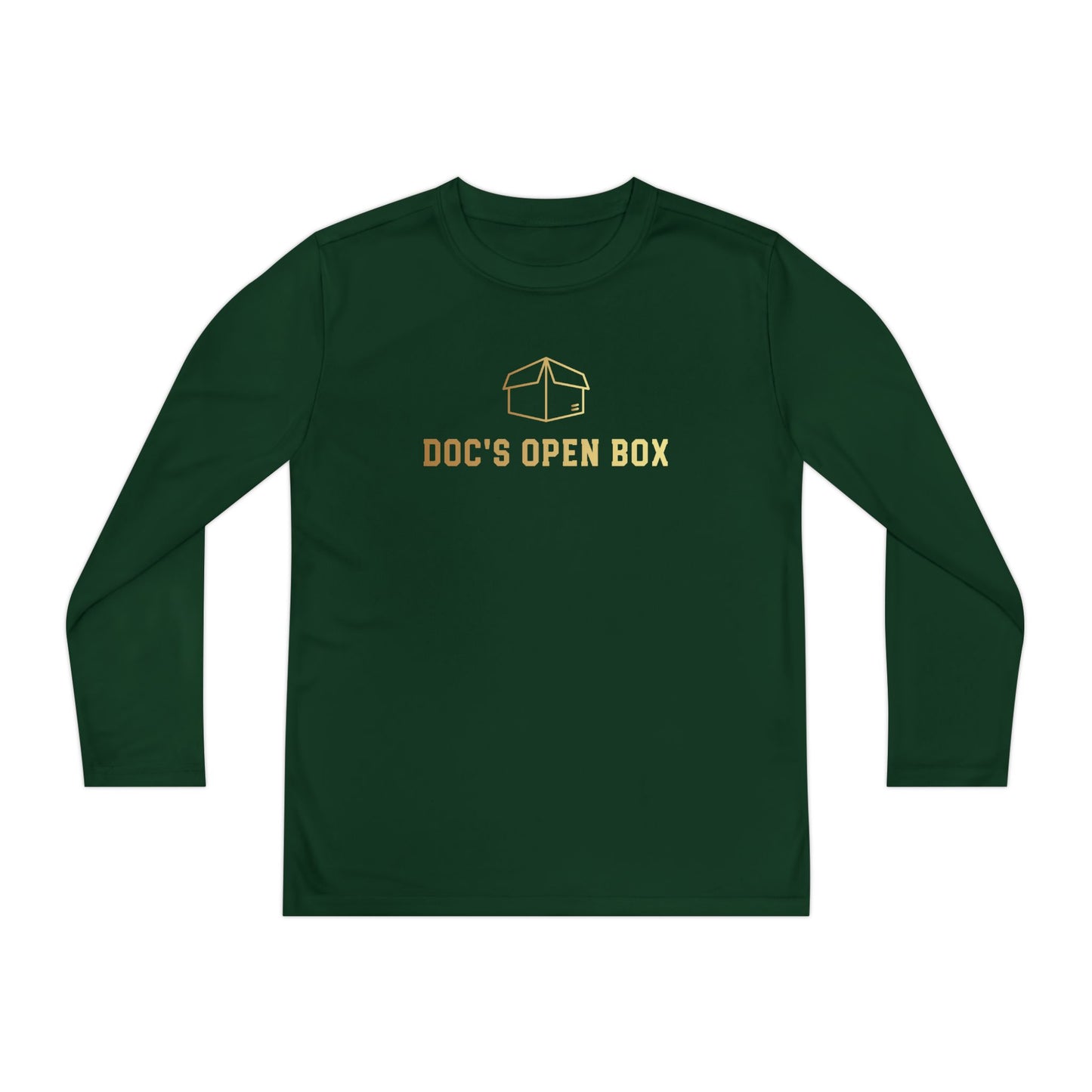 Youth Long Sleeve Tee — "Doc's Open Box" Logo with #GotItAtDocs Back