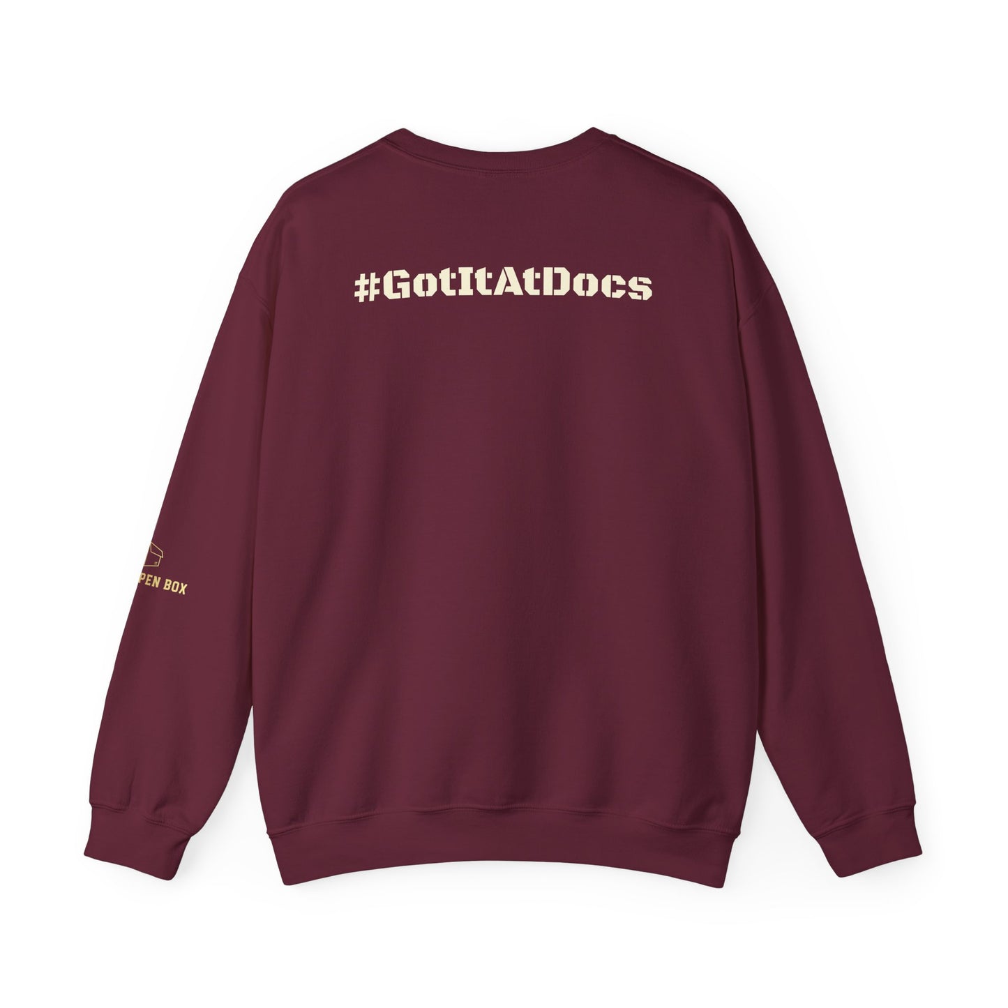 Crewneck Sweatshirt — "Resting Grinch Face" Front & #GotItAtDocs Back Holiday Pullover