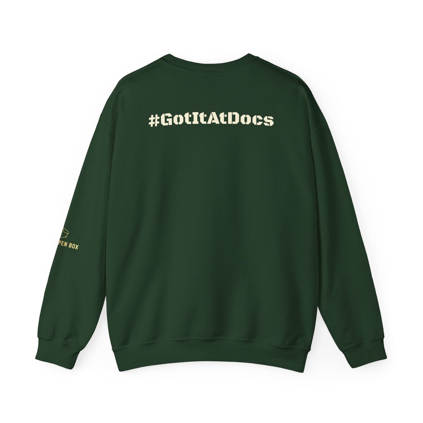 Crewneck Sweatshirt — "Resting Grinch Face" Front & #GotItAtDocs Back Holiday Pullover
