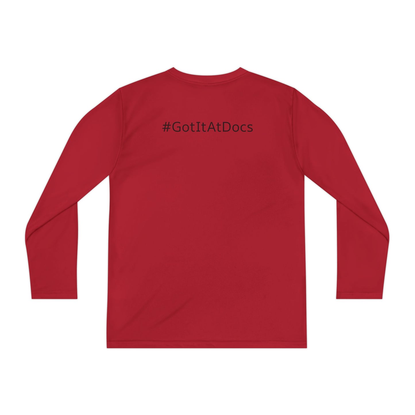 Youth Long Sleeve Tee — "Doc's Open Box" Logo with #GotItAtDocs Back