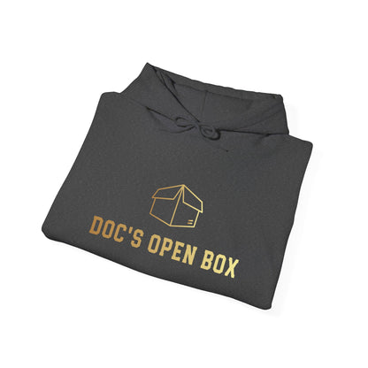 Doc's Open Box Hoodie — Gold Logo Pullover