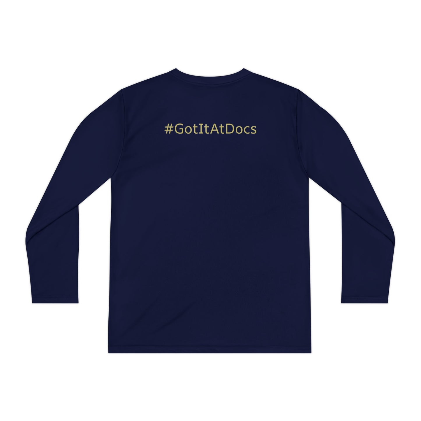 Youth Long Sleeve Tee — "Doc's Open Box" Logo with #GotItAtDocs Back
