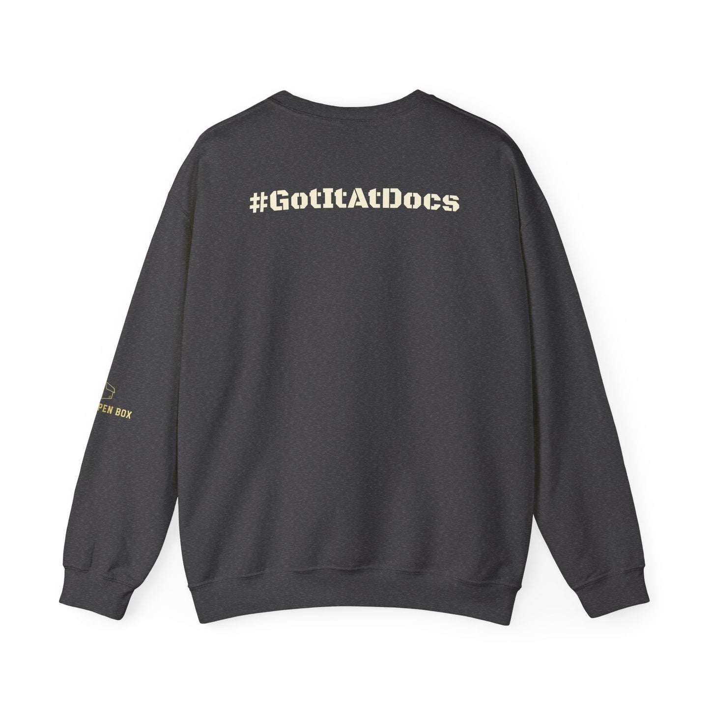 Crewneck Sweatshirt — "Resting Grinch Face" Front & #GotItAtDocs Back Holiday Pullover