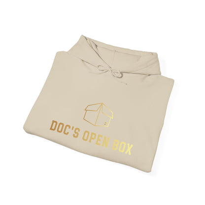 Doc's Open Box Hoodie — Gold Logo Pullover
