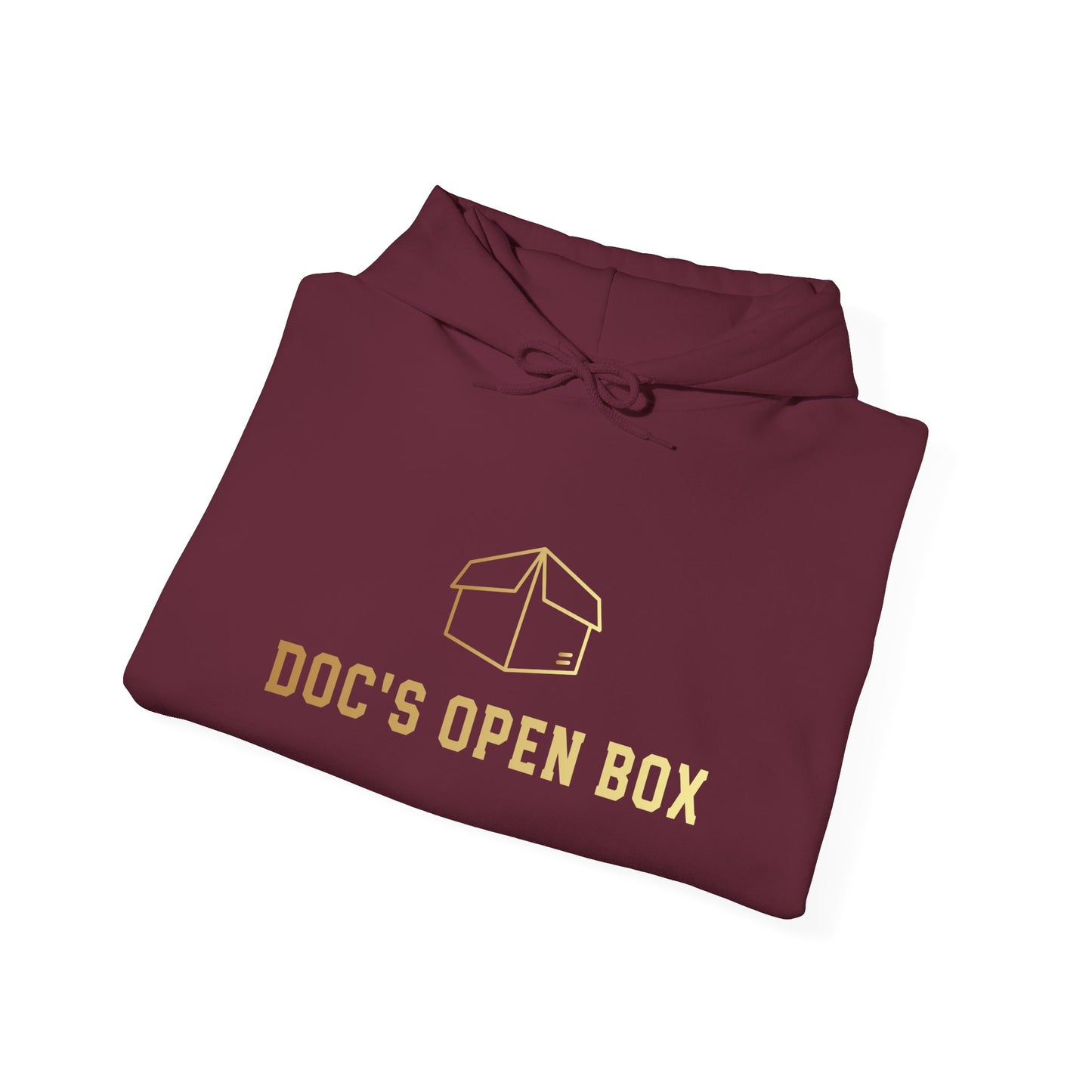 Doc's Open Box Hoodie — Gold Logo Pullover