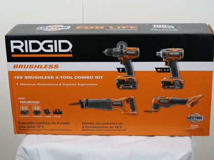 RIDGID 18V Brushless Cordless 4-Tool Combo Kit