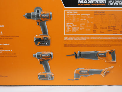 RIDGID 18V Brushless Cordless 4-Tool Combo Kit