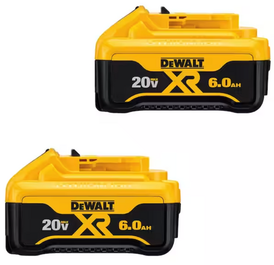 DEWALT 20V MAX XR Premium Lithium-Ion 6.0Ah Battery Pack (2 Pack)