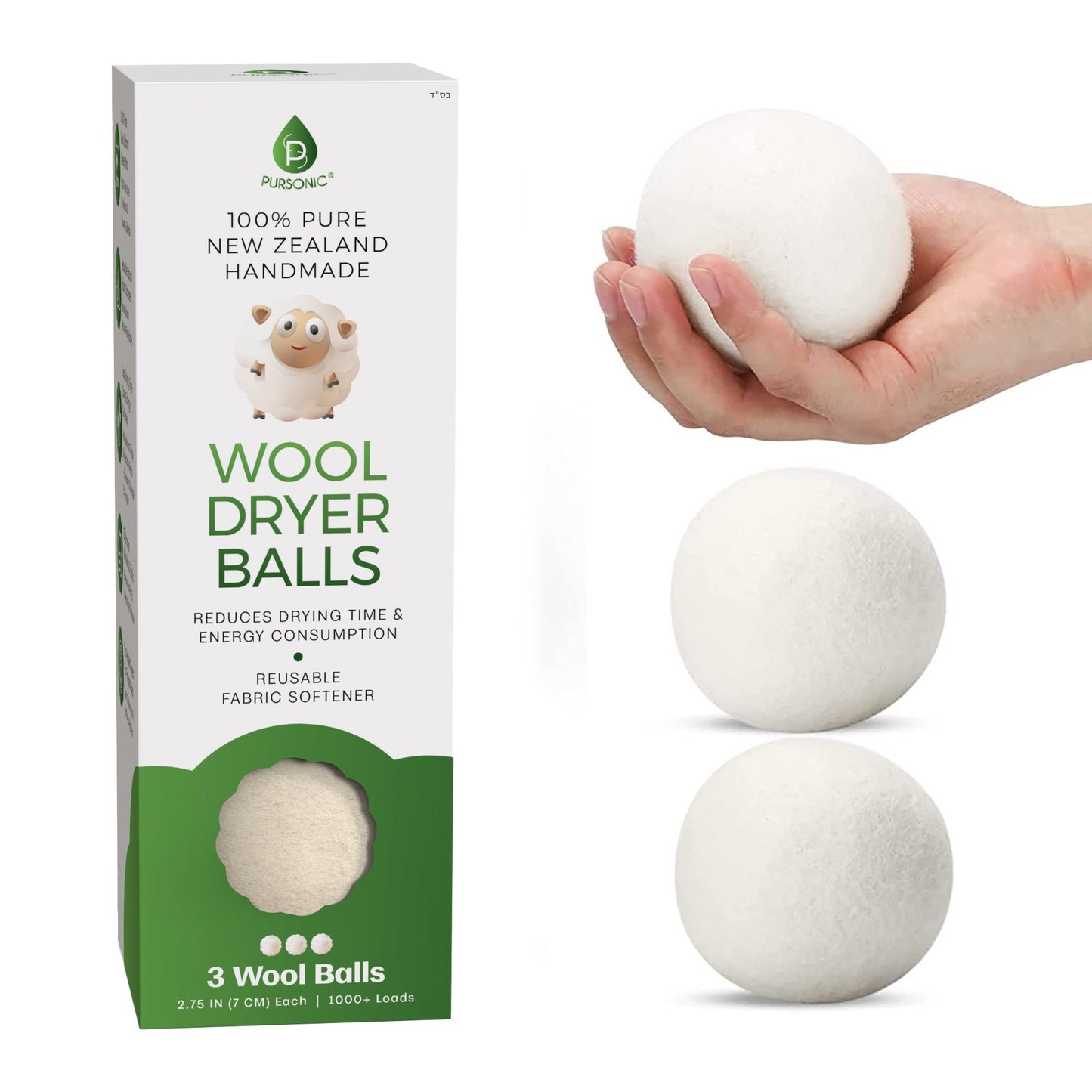 100% Pure New Zealand Wool Dryer Balls