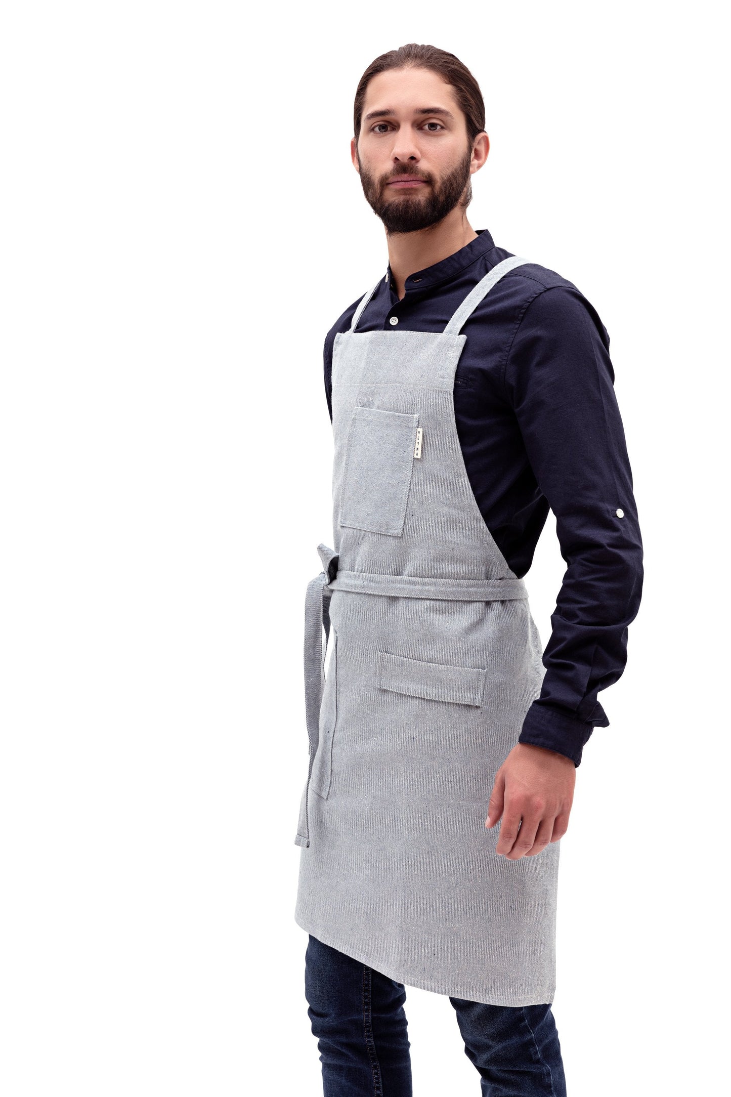 Crossback Apron - Denim-2