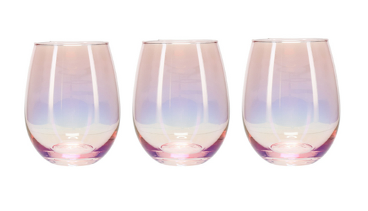 Modern Expressions Iridescent Pink Stemless Wine Glass